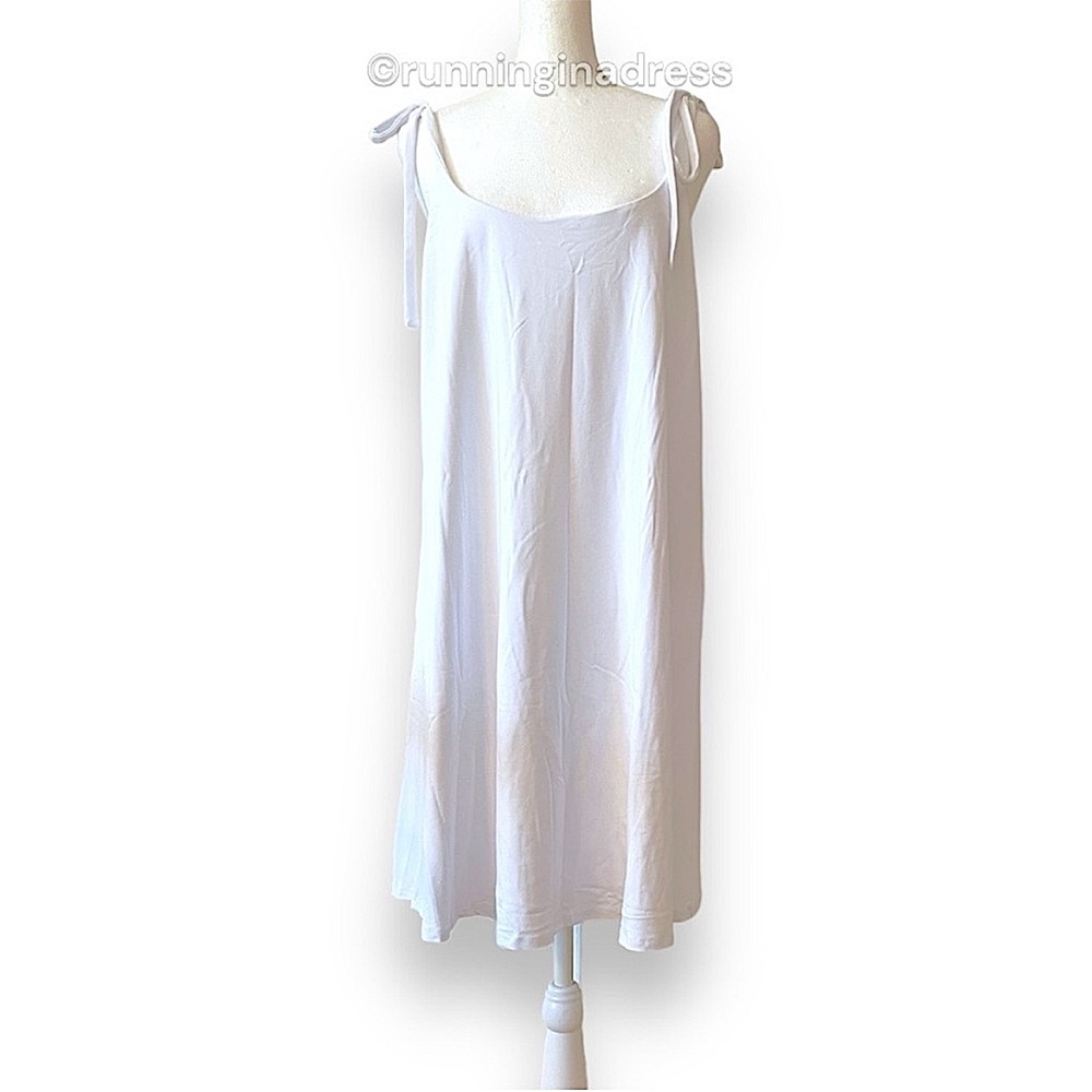 NWT Revolve X Susana Monaco Tie Strap Flare Mini Dress Color Sugar White Medium - Picture 6 of 13